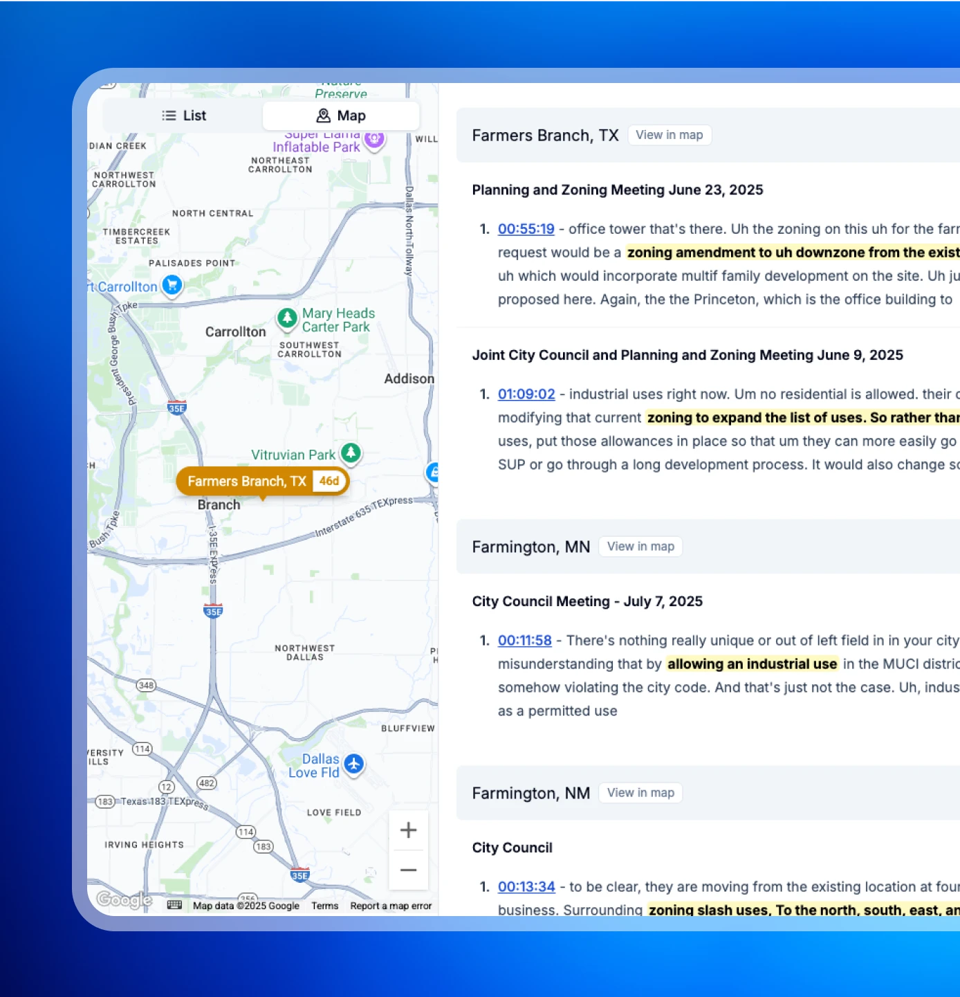 Search interface on mobile device